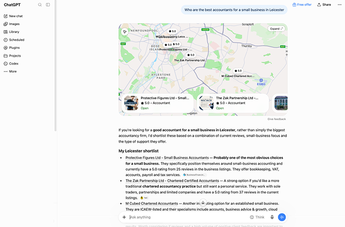 1PCS Blog - How to Get Your Business Recommended by ChatGPT - Leicester Accountant